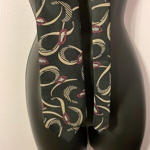 Givenchy Monsieur Abstract Swirl Geometric Design Italian Silk Tie Made in USA